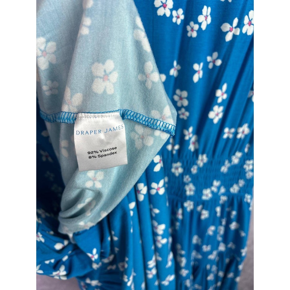 Draper James Faith Flutter‎ Sleeve Dress Blue Aster Floral Tiered XL - Picture 8 of 10